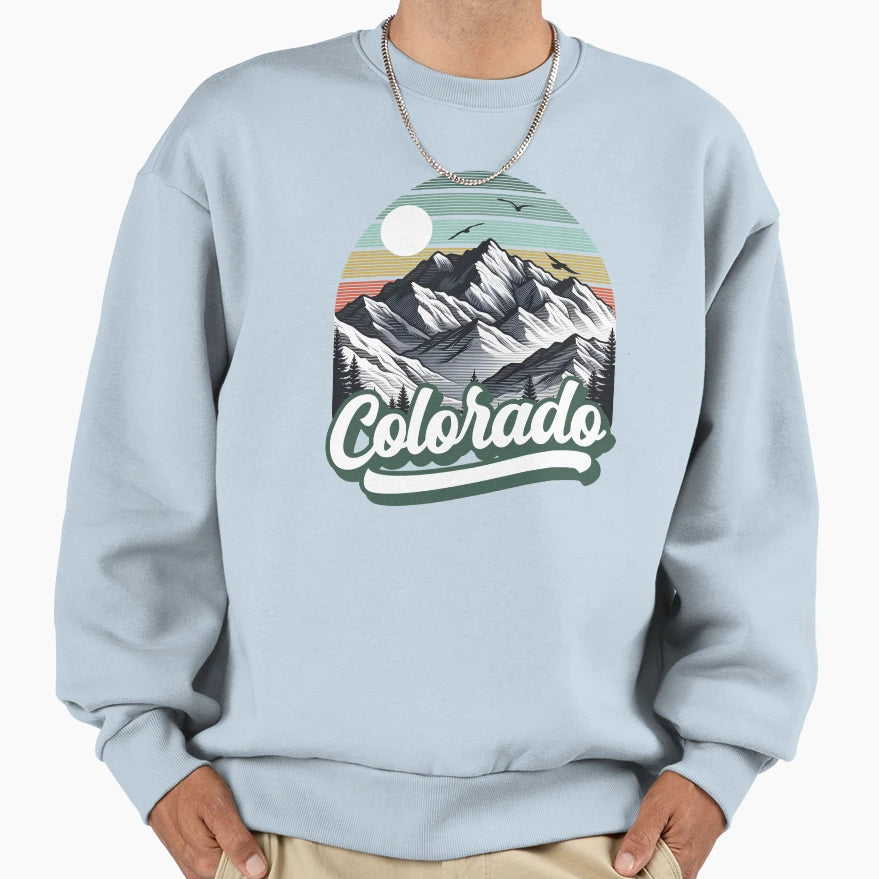 Colorado Mountains Sunset Sweatshirt - Minimalist Print Men Women - T-Shirt, Sweatshirt, Hoodie