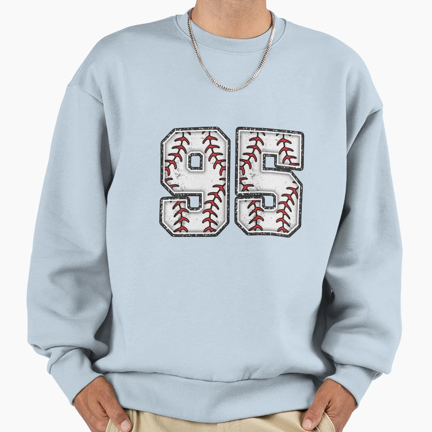Baseball Number 95 Sweatshirt - Novelty Apparel for Adults - T-Shirt, Sweatshirt, Hoodie