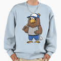 Eagle Baseball Mascot Batter Cartoon Sweatshirt - Fun Novelty Design Unisex - T-Shirt, Sweatshirt, Hoodie