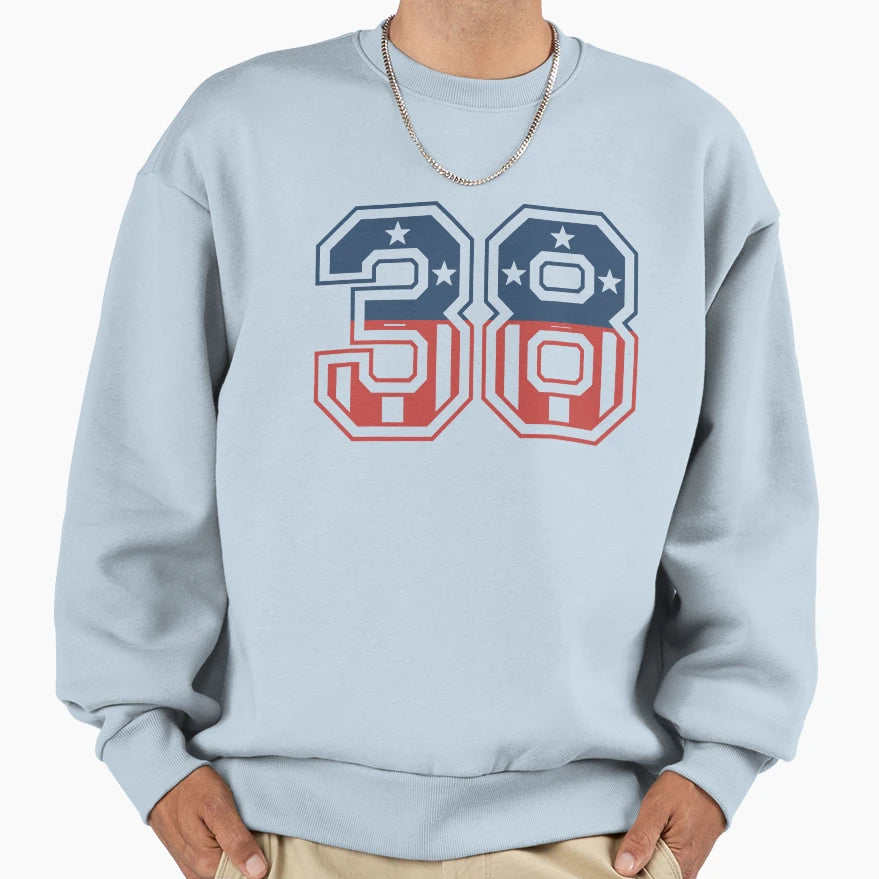Number 38 Usa Sweatshirt - Aesthetic Graphic for Adults - T-Shirt, Sweatshirt, Hoodie