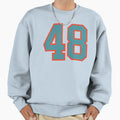 48 Number Aqua Orange Lucky Sports Sweatshirt - Minimalist Print Men Women - T-Shirt, Sweatshirt, Hoodie