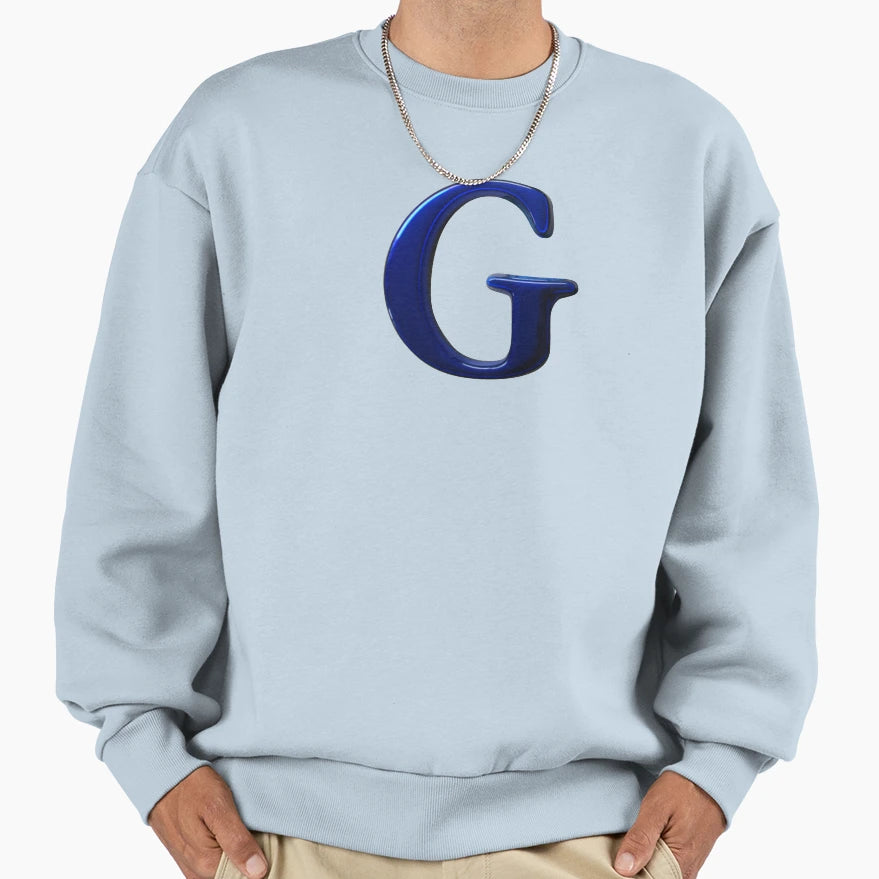 Letter G Blue Sweatshirt - Novelty Apparel Men Women - T-Shirt, Sweatshirt, Hoodie