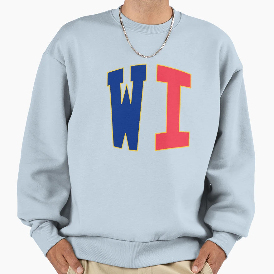 Wisconsin State Abbreviation Sweatshirt - Aesthetic Graphic Men Women - T-Shirt, Sweatshirt, Hoodie