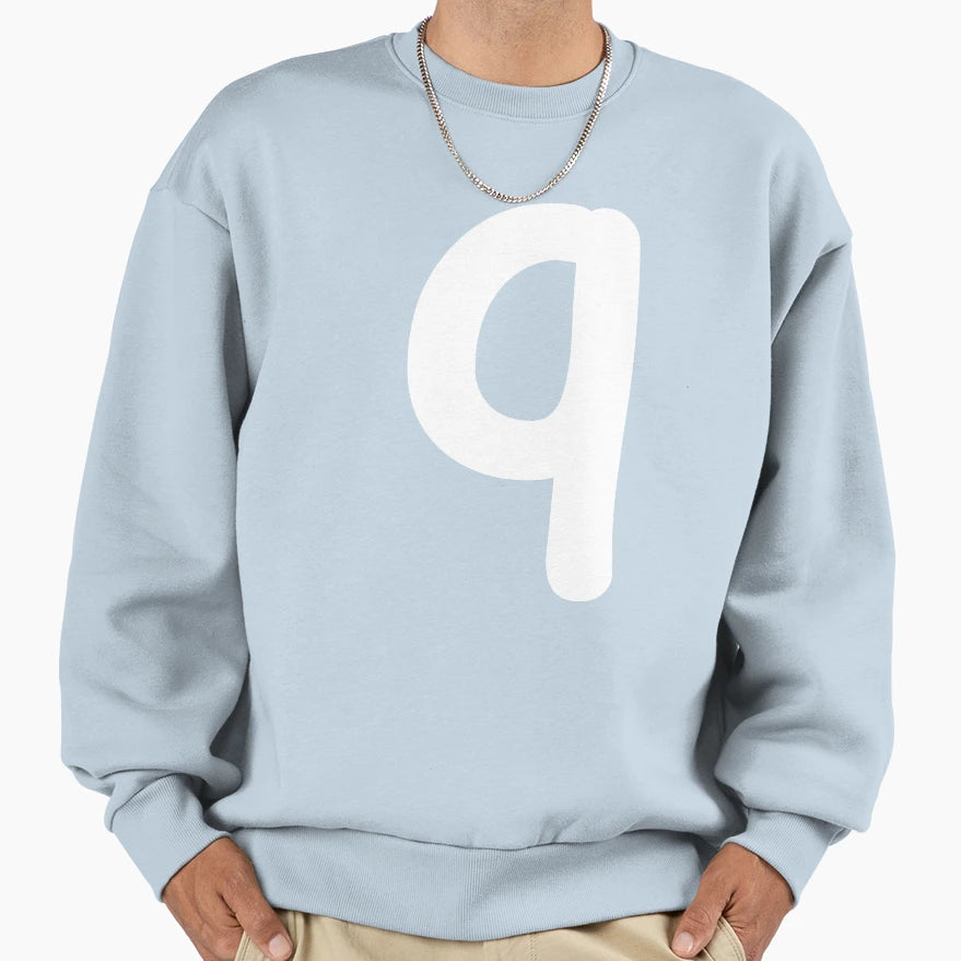 Letter Q Lower Case Alphabet Birthday Sweatshirt - Minimalist Print Unisex - T-Shirt, Sweatshirt, Hoodie