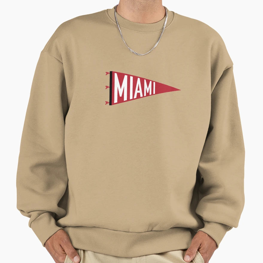 Miami Pennant Sweatshirt - Fun Novelty Design Unisex - T-Shirt, Sweatshirt, Hoodie