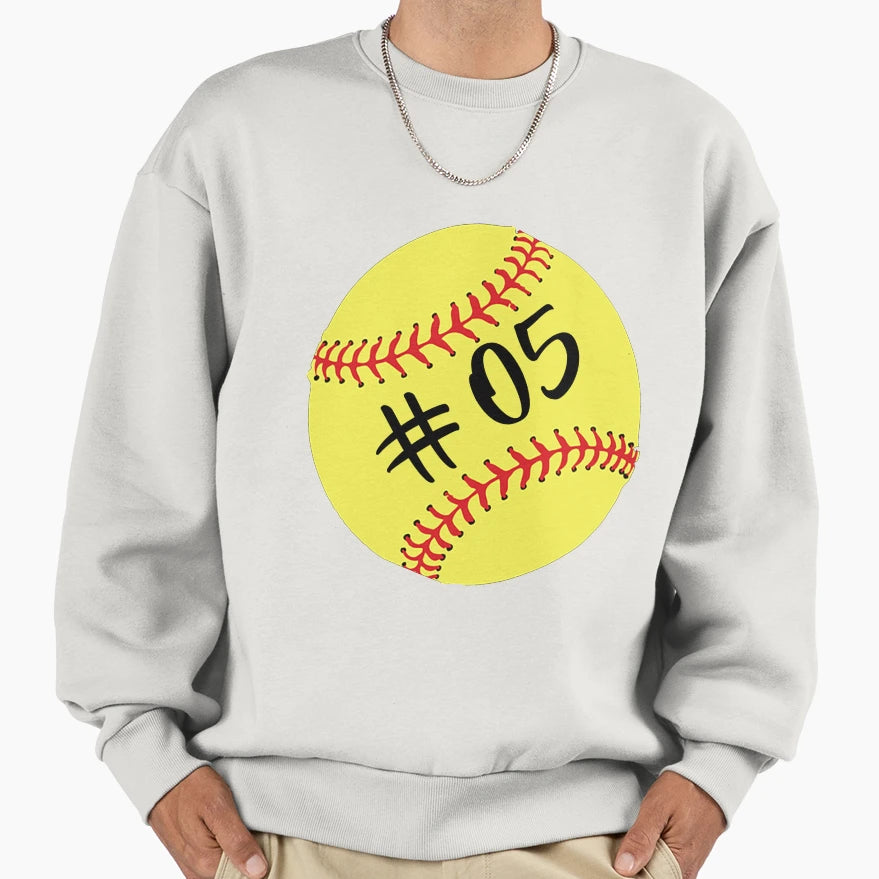 Softball Player Back No Number 05 Sweatshirt - Unique Graphic for Adults - T-Shirt, Sweatshirt, Hoodie