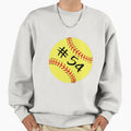 Softball Player Jersey No 54 Back Sweatshirt - Minimalist Print for Adults - T-Shirt, Sweatshirt, Hoodie