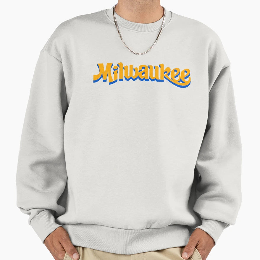 Milwaukee Text Sweatshirt - Aesthetic Graphic Men Women - T-Shirt, Sweatshirt, Hoodie