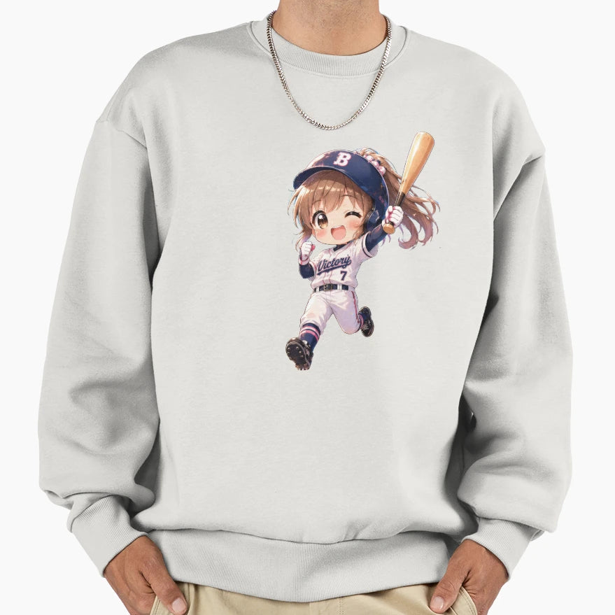 Chibi Baseball Sweatshirt - Trendy Graphic for Adults - T-Shirt, Sweatshirt, Hoodie