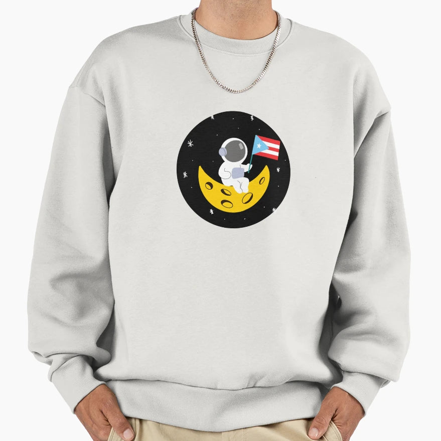 Boricua Aunque Naciera En La Luna Sweatshirt - Fun Novelty Design Men Women - T-Shirt, Sweatshirt, Hoodie