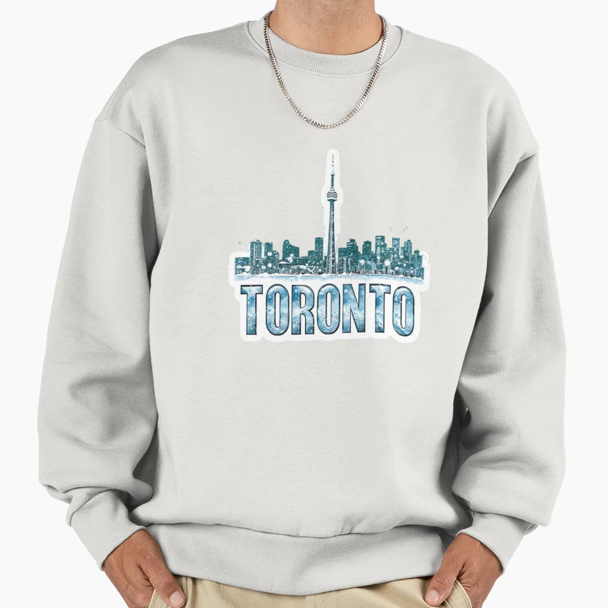 Toronto Snowbound Winter Skyline Sweatshirt - Minimalist Print for Adults - T-Shirt, Sweatshirt, Hoodie