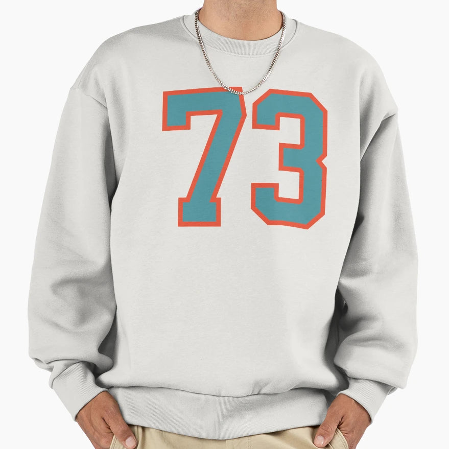 73 Number Aqua Orange Lucky Sports Sweatshirt - Novelty Apparel Men Women - T-Shirt, Sweatshirt, Hoodie