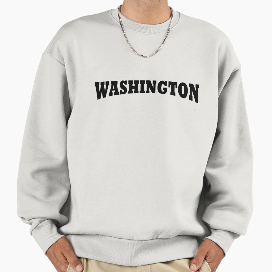Washington Dc Minimalistic Logo Sweatshirt - Minimalist Print Men Women - T-Shirt, Sweatshirt, Hoodie
