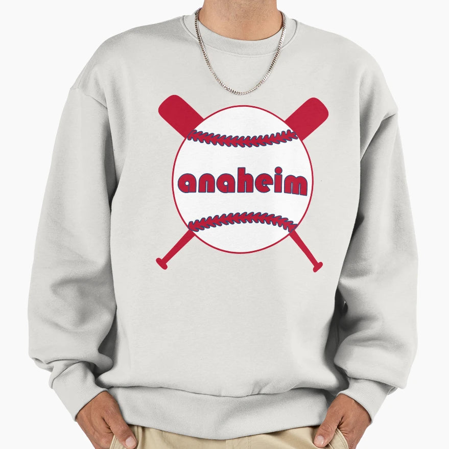 Anaheim Throwback Baseball Sweatshirt - Fun Novelty Design for Adults - T-Shirt, Sweatshirt, Hoodie