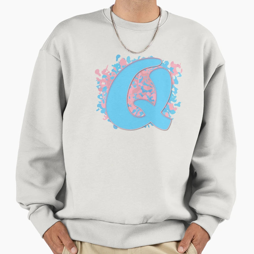 Trans Q Letter Trans Letter Q Sweatshirt - Graphic Print Unisex - T-Shirt, Sweatshirt, Hoodie
