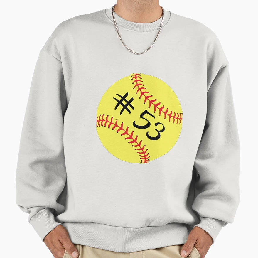 Softball Player Jersey No 53 Sweatshirt - Fun Novelty Design Men Women - T-Shirt, Sweatshirt, Hoodie