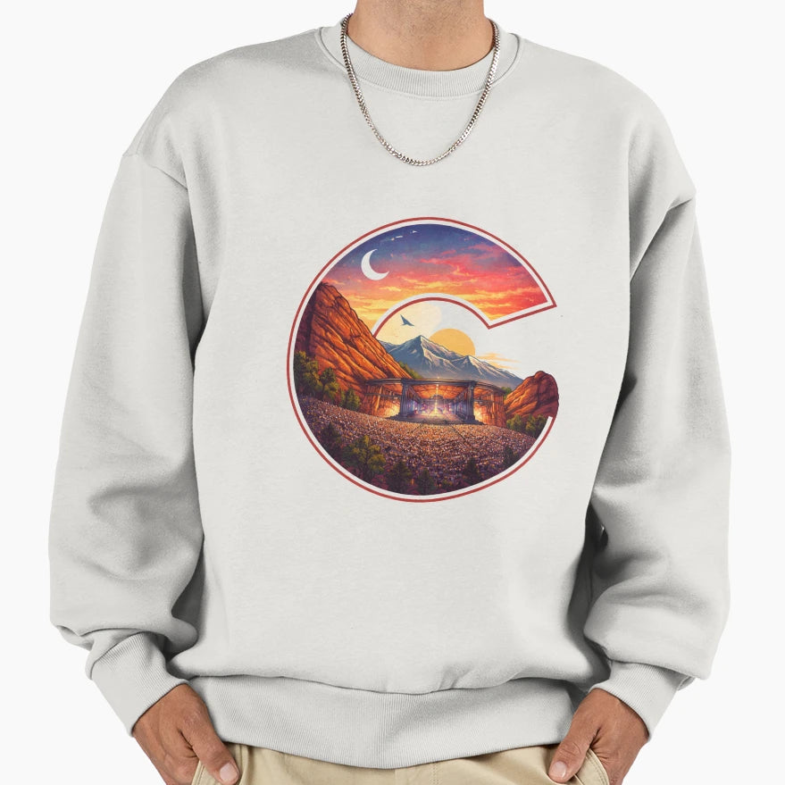 Red Rocks Amphitheater Colorado Sweatshirt - Novelty Apparel for Adults - T-Shirt, Sweatshirt, Hoodie