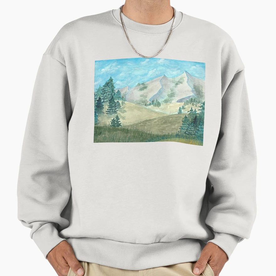 Mountains Sweatshirt - Minimalist Print Unisex - T-Shirt, Sweatshirt, Hoodie