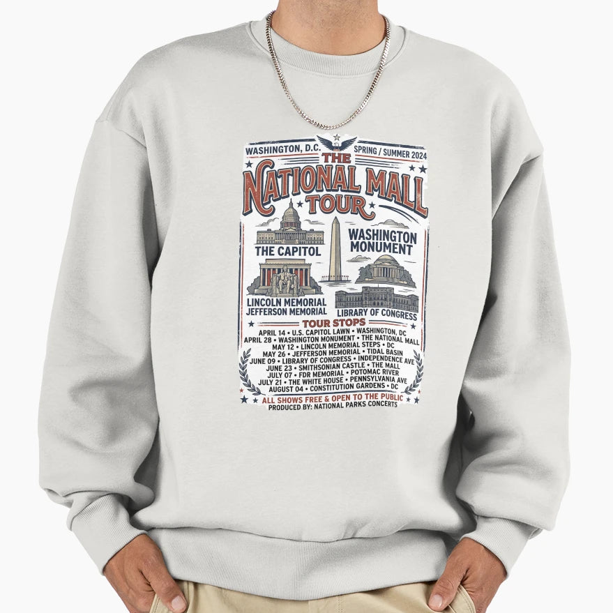 National Mall Tour Washington Dc Sweatshirt - Minimalist Print Unisex - T-Shirt, Sweatshirt, Hoodie