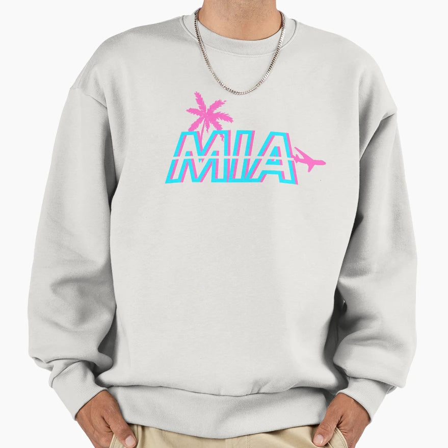 Miami Mia Airport Code Sweatshirt - Unique Graphic Unisex - T-Shirt, Sweatshirt, Hoodie