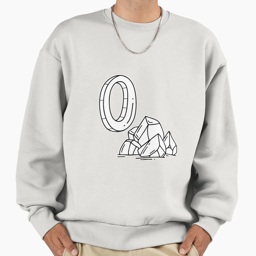 Illustration Letter O Stand Ore Beside Sweatshirt - Trendy Graphic Unisex - T-Shirt, Sweatshirt, Hoodie