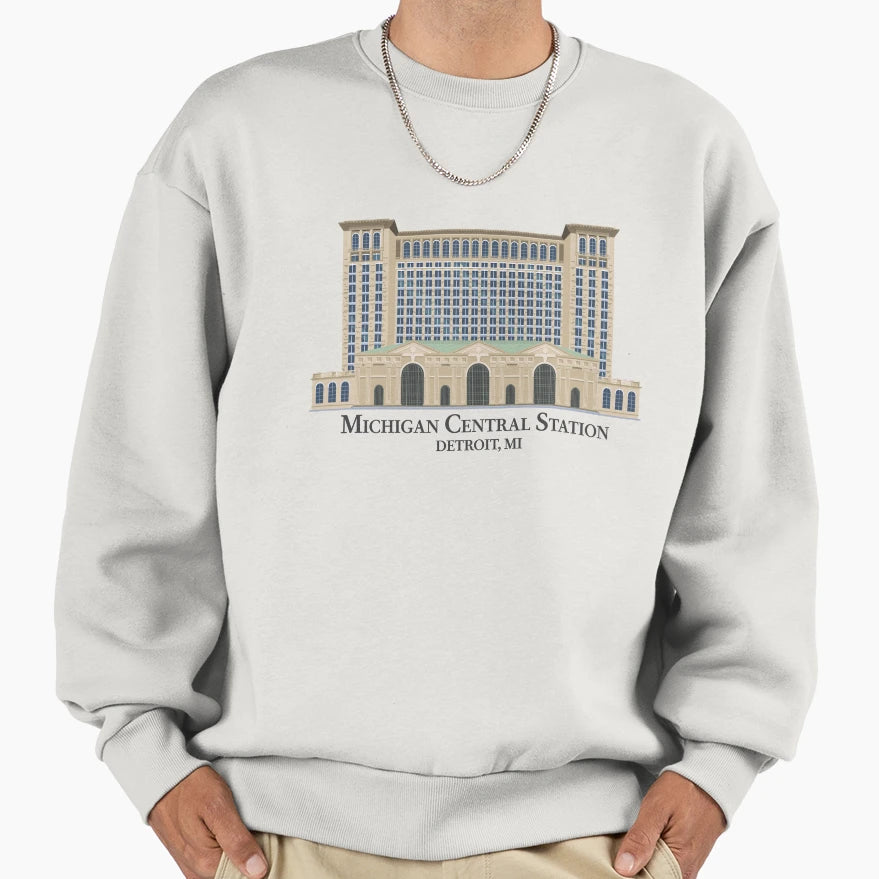 Michigan Grand Central Sweatshirt - Minimalist Print Unisex - T-Shirt, Sweatshirt, Hoodie