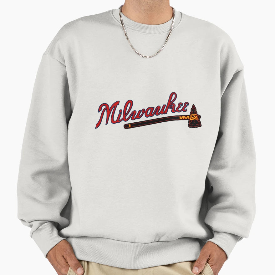 Milwaukee Braves Logo Sweatshirt - Minimalist Print Men Women - T-Shirt, Sweatshirt, Hoodie