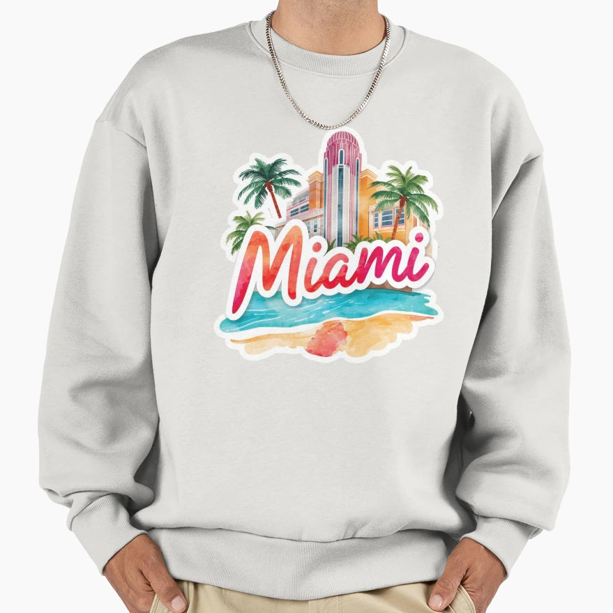 Miami Florida Sweatshirt - Fun Novelty Design for Adults - T-Shirt, Sweatshirt, Hoodie