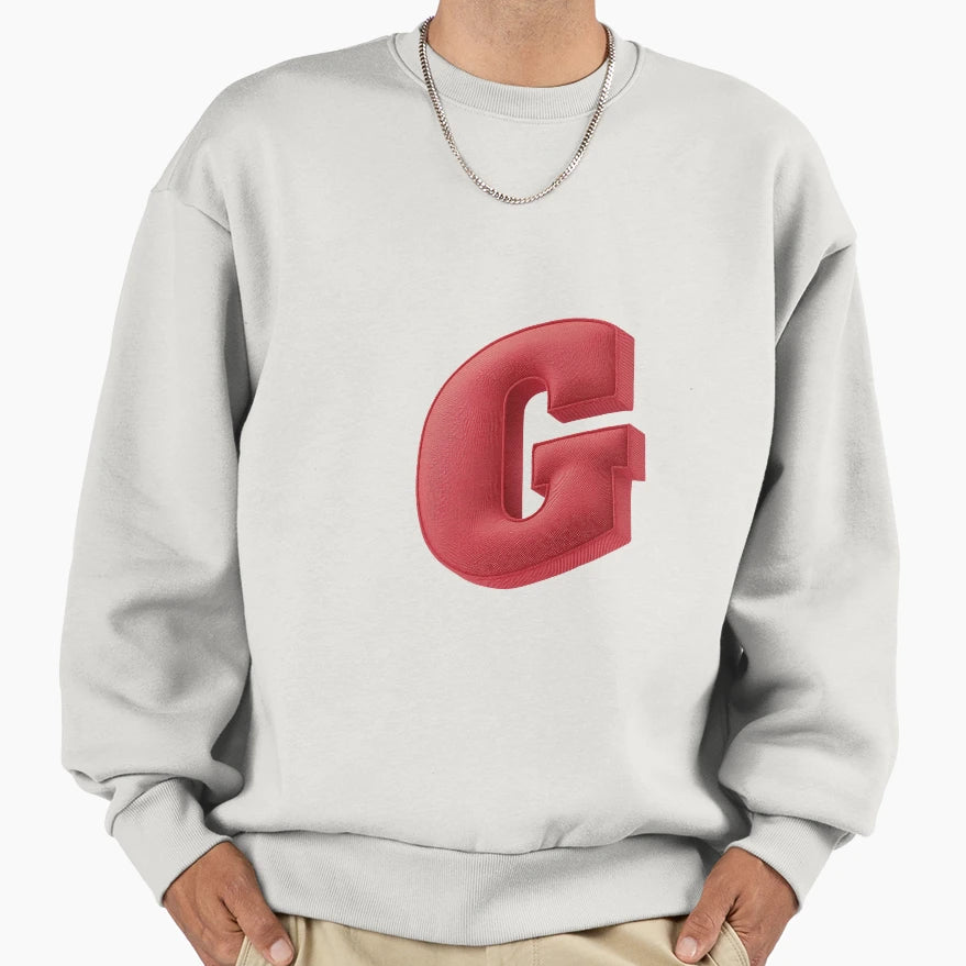 Floating Red Cushion Letter G 3D Sweatshirt - Trendy Graphic for Adults - T-Shirt, Sweatshirt, Hoodie
