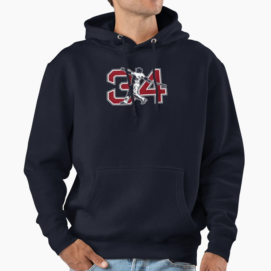 34 Big Papi Original Hoodie - Minimalist Print for Adults - T-Shirt, Sweatshirt, Hoodie
