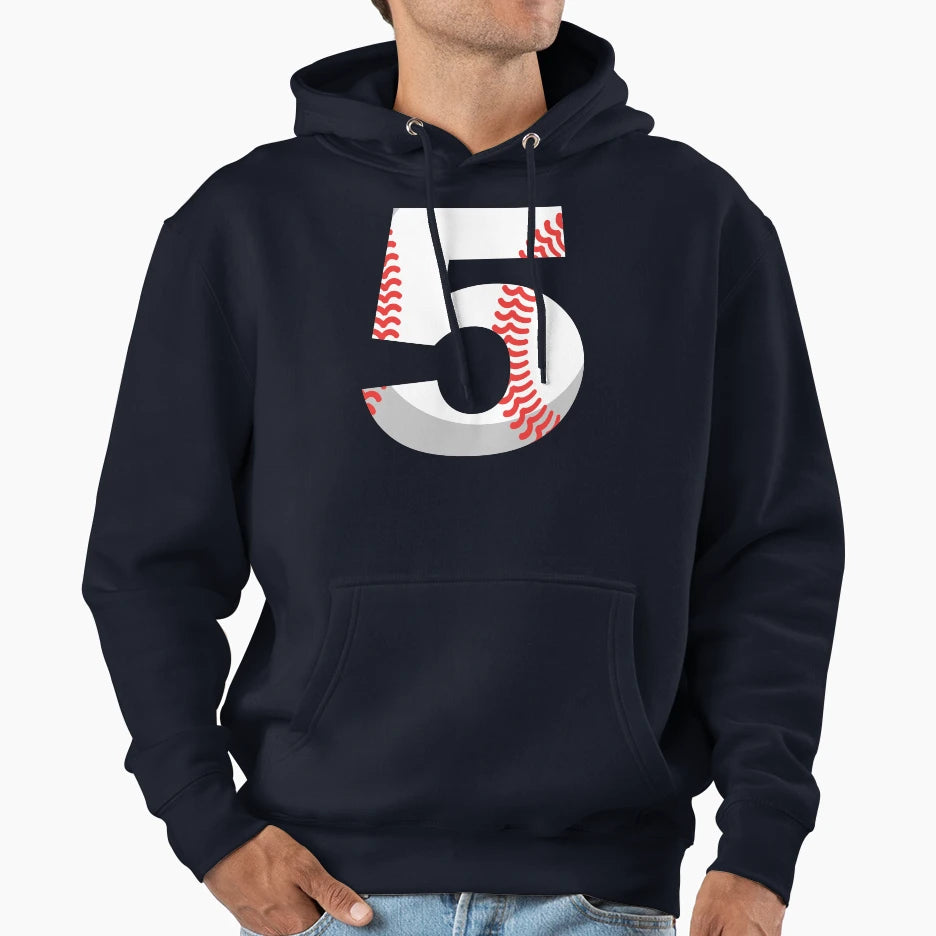 Number 5 Baseball 5 Hoodie - Graphic Print Men Women - T-Shirt, Sweatshirt, Hoodie
