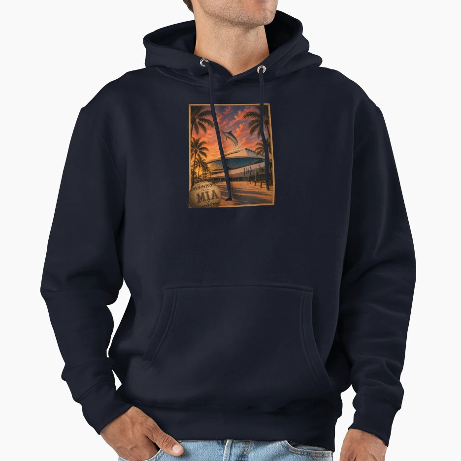 Miami Baseball Haven Hoodie - Novelty Apparel Unisex - T-Shirt, Sweatshirt, Hoodie