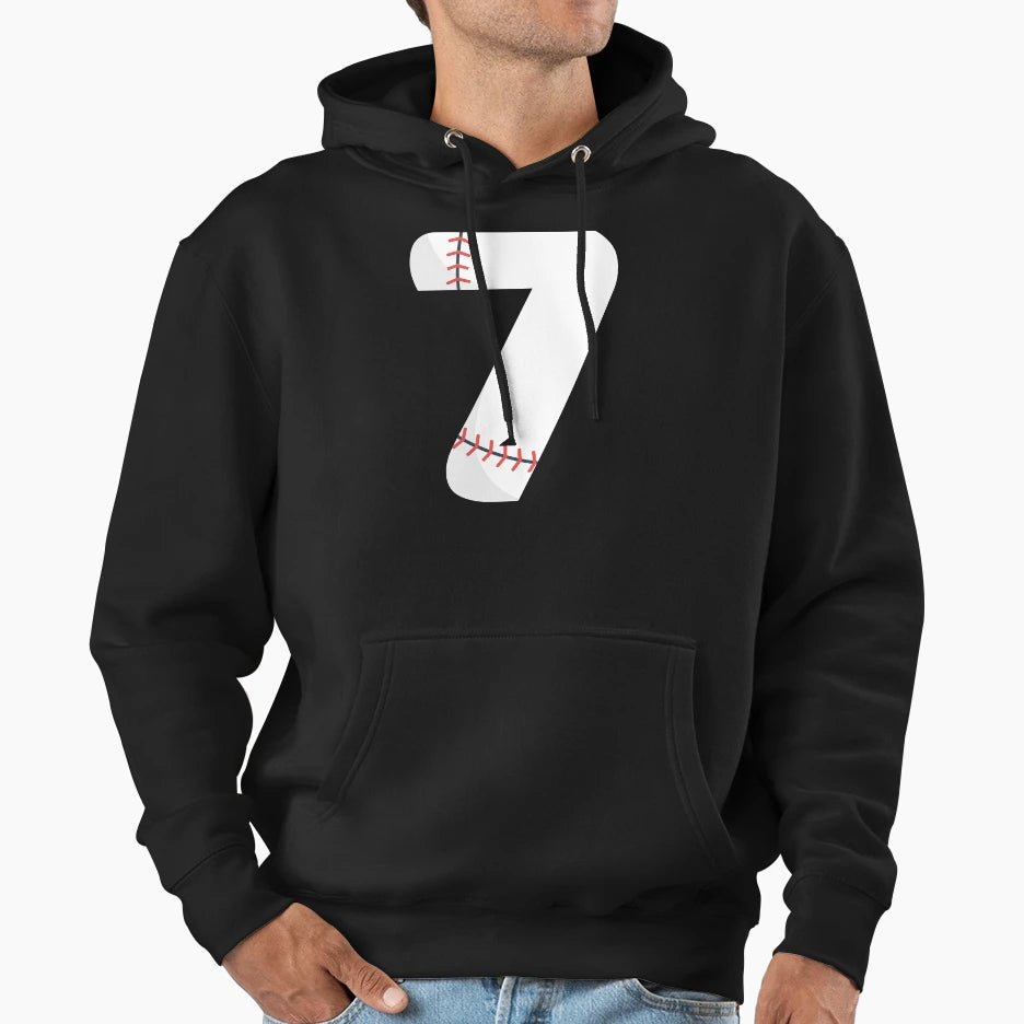 Number 7 Baseball 7 Hoodie - Graphic Print for Adults - T-Shirt, Sweatshirt, Hoodie