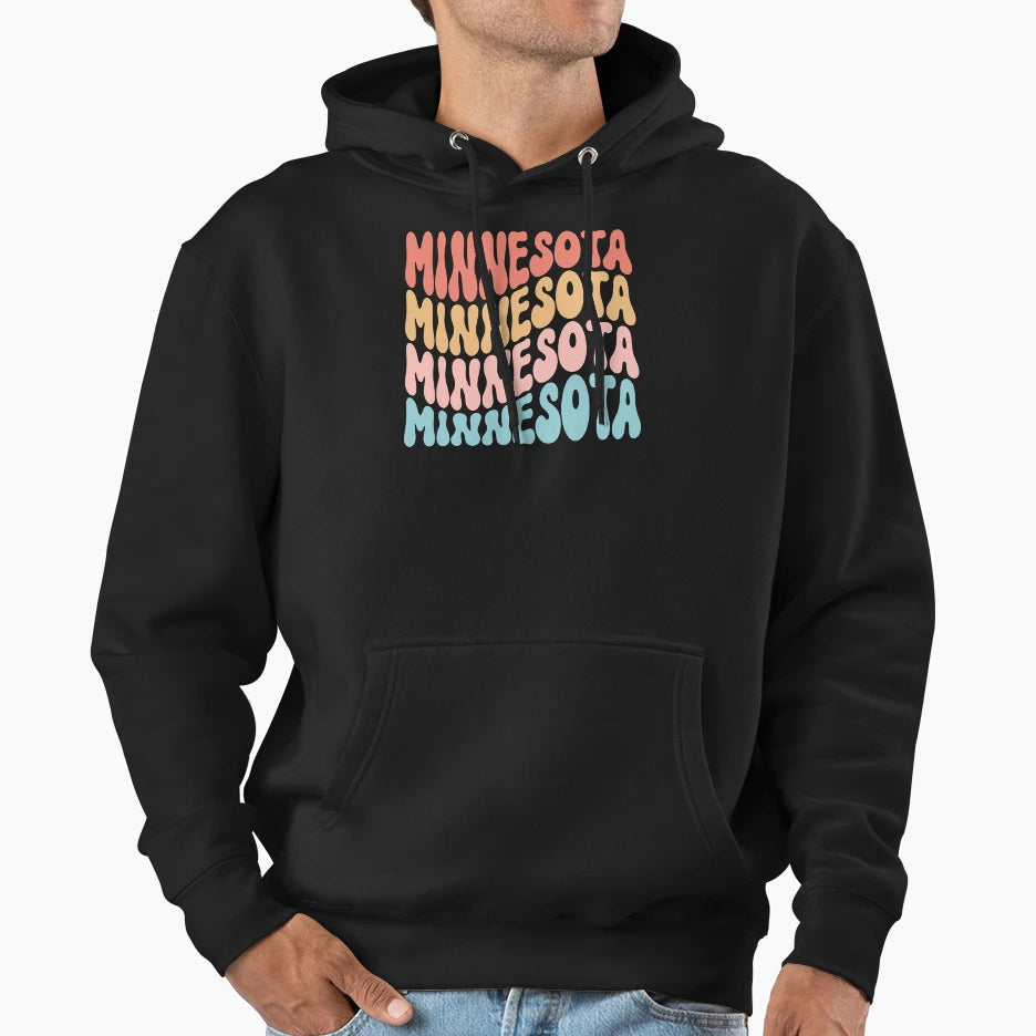 Minnesota State Flag Hoodie - Trendy Graphic Unisex - T-Shirt, Sweatshirt, Hoodie
