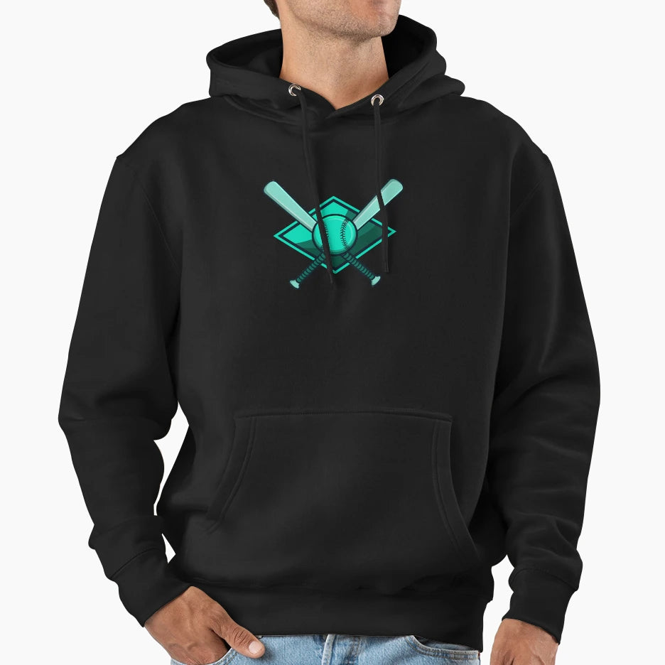 Crossed Baseball Bats Hoodie - Minimalist Print Unisex - T-Shirt, Sweatshirt, Hoodie