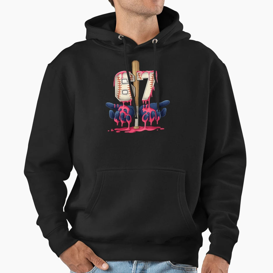 Dripping Baseball 67 Surreal Sports Hoodie - Custom Art Print for Adults - T-Shirt, Sweatshirt, Hoodie