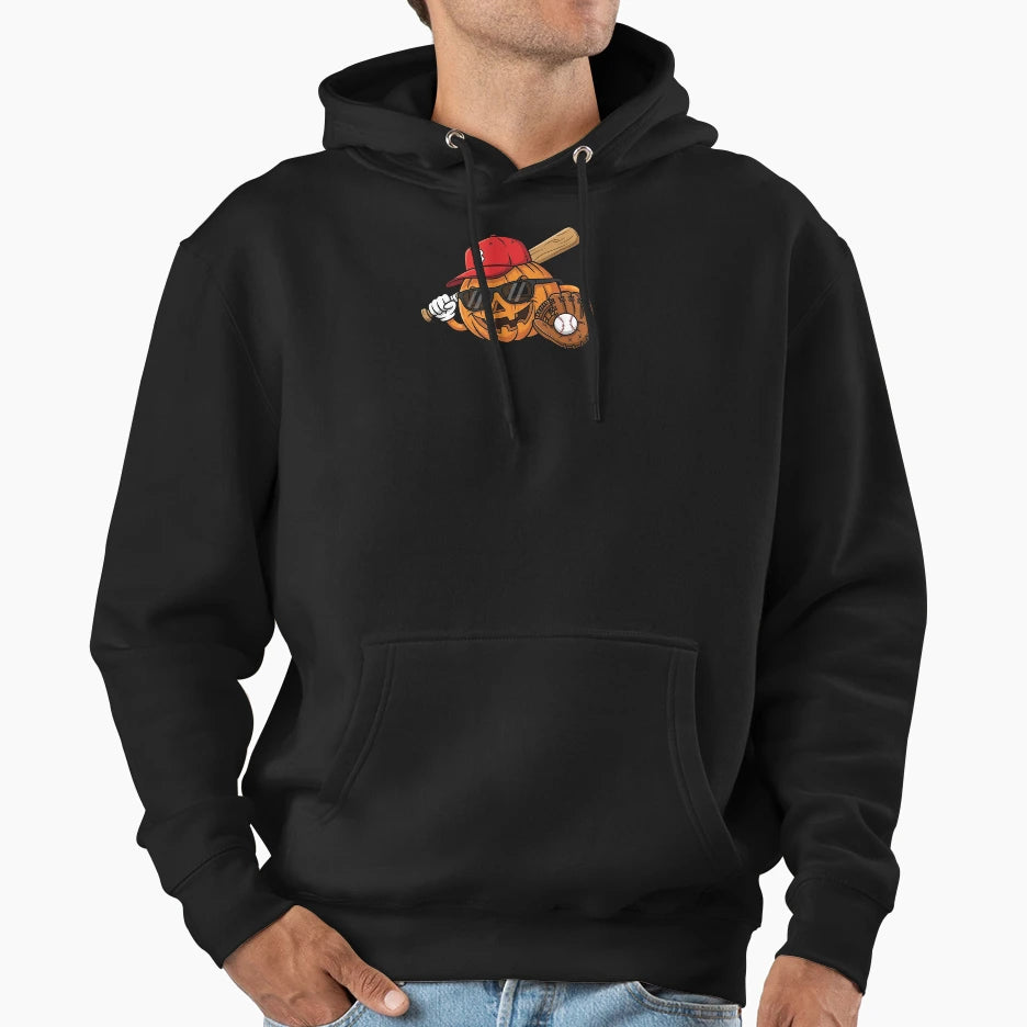 Spooky Jack O Lantern Baseball Hoodie - Streetwear Style for Adults - T-Shirt, Sweatshirt, Hoodie