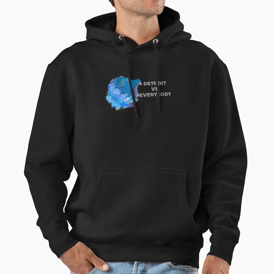 Detroit Vs Everybody Roaring Lion Spirit Hoodie - Custom Art Print Unisex - T-Shirt, Sweatshirt, Hoodie