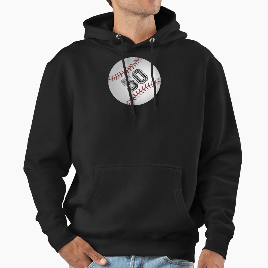 Baseball Ball Number 50 Fifty Hoodie - Custom Art Print Unisex - T-Shirt, Sweatshirt, Hoodie