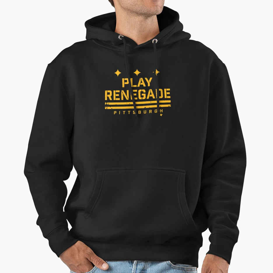 Play Renegade Pittsburgh Football Hoodie - Custom Art Print Men Women - T-Shirt, Sweatshirt, Hoodie