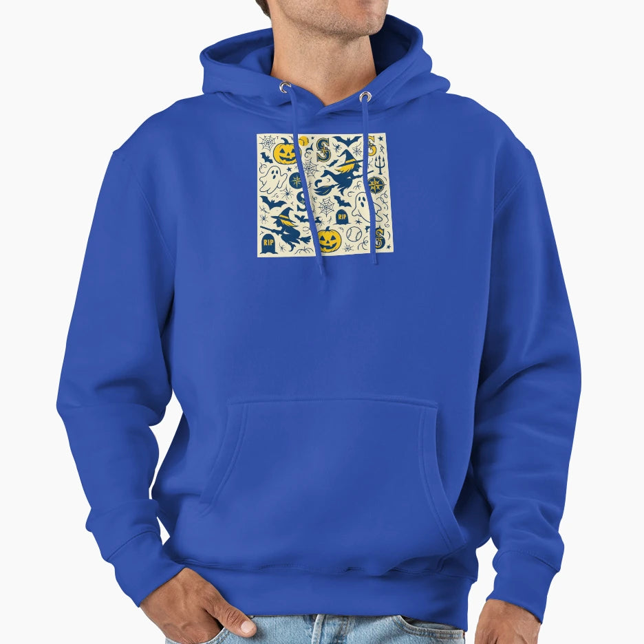Seattle Mariners Inspired Modern Halloween Hoodie - Unique Graphic Unisex - T-Shirt, Sweatshirt, Hoodie
