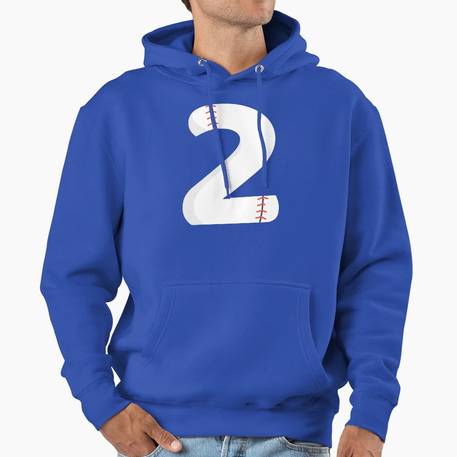 Number 2 Baseball 2 Hoodie - Minimalist Print Men Women - T-Shirt, Sweatshirt, Hoodie