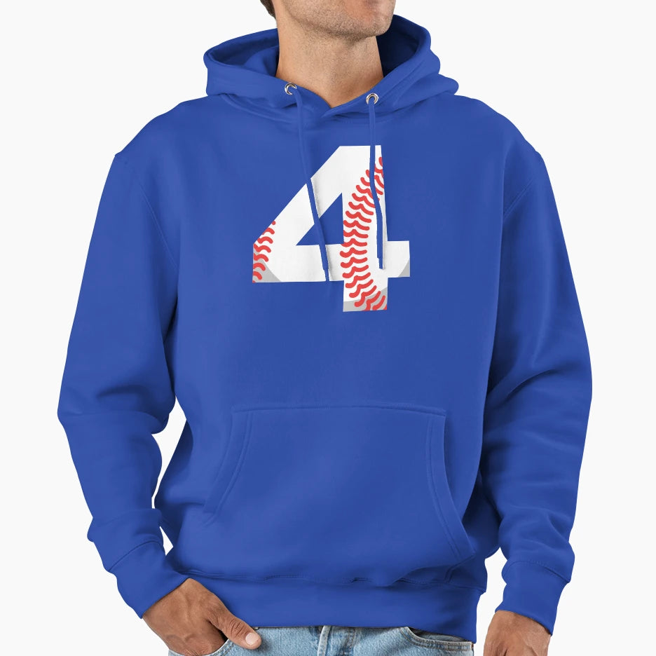 Number 4 Baseball 4 Hoodie - Minimalist Print Unisex - T-Shirt, Sweatshirt, Hoodie