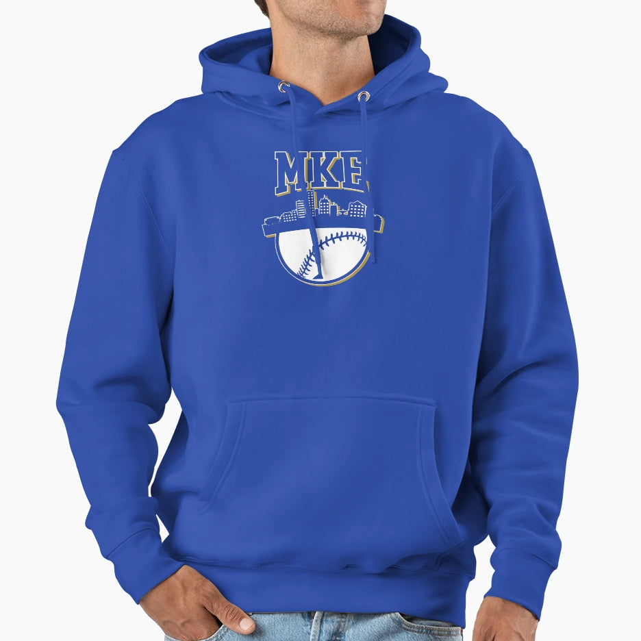 Milwaukee Baseball Minimalist Mke City Hoodie - Aesthetic Graphic Unisex - T-Shirt, Sweatshirt, Hoodie