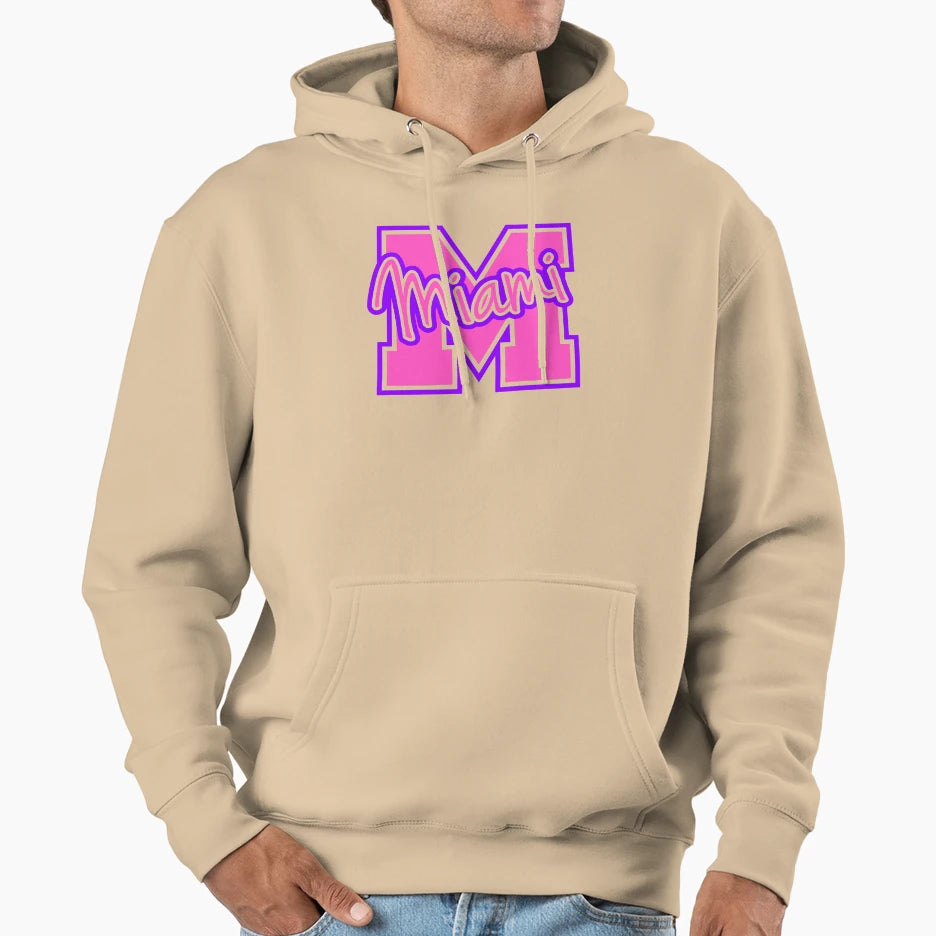 Miami Beach Florida Usa Palms Sun Hoodie - Novelty Apparel Men Women - T-Shirt, Sweatshirt, Hoodie