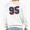 95 Navy Grey Red Sports Number Ninety Hoodie - Unique Graphic for Adults - T-Shirt, Sweatshirt, Hoodie