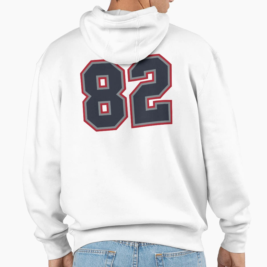 82 Navy Grey Red Sports Number Eighty Two Hoodie - Streetwear Style Unisex - T-Shirt, Sweatshirt, Hoodie