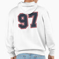 97 Navy Grey Red Sports Number Ninety Hoodie - Novelty Apparel Men Women - T-Shirt, Sweatshirt, Hoodie