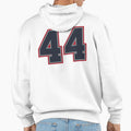 44 Navy Grey Red Sports Number Fourty Hoodie - Graphic Print for Adults - T-Shirt, Sweatshirt, Hoodie