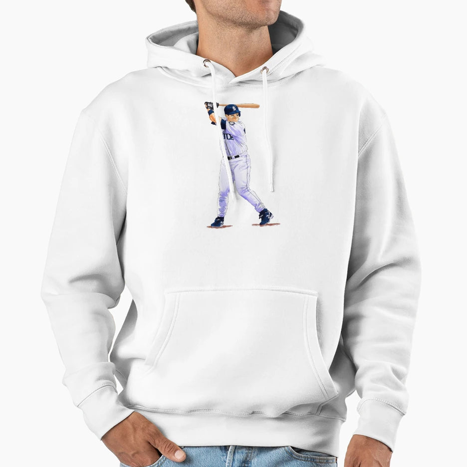 Baseball Art Edgar Martinez Bat Hoodie - Unique Graphic Men Women - T-Shirt, Sweatshirt, Hoodie